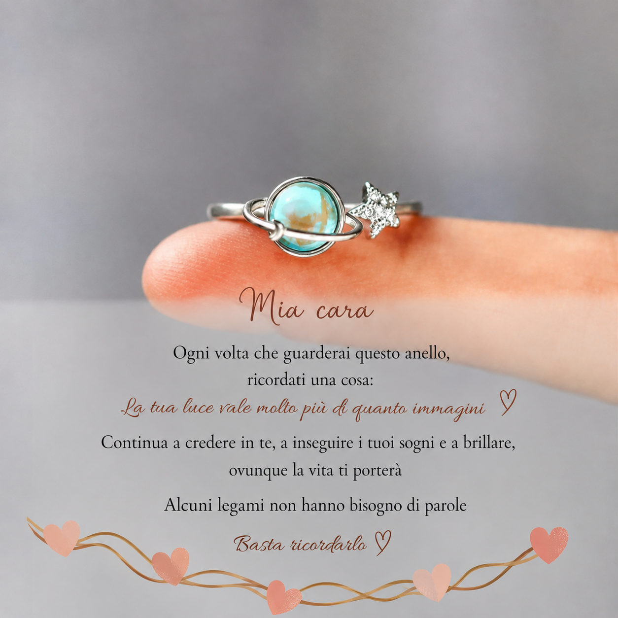 Anello Stella e Luna "Sempre con te"