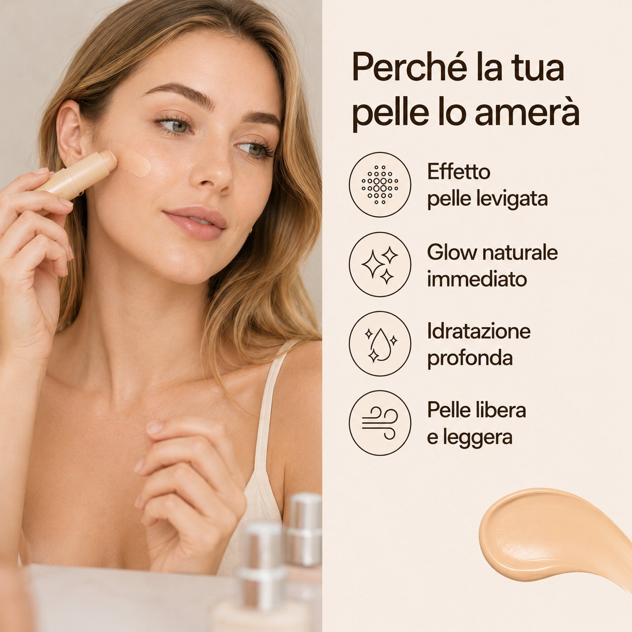 Stick Viso Uniformante Copre Imperfezioni e Illumina la Pelle